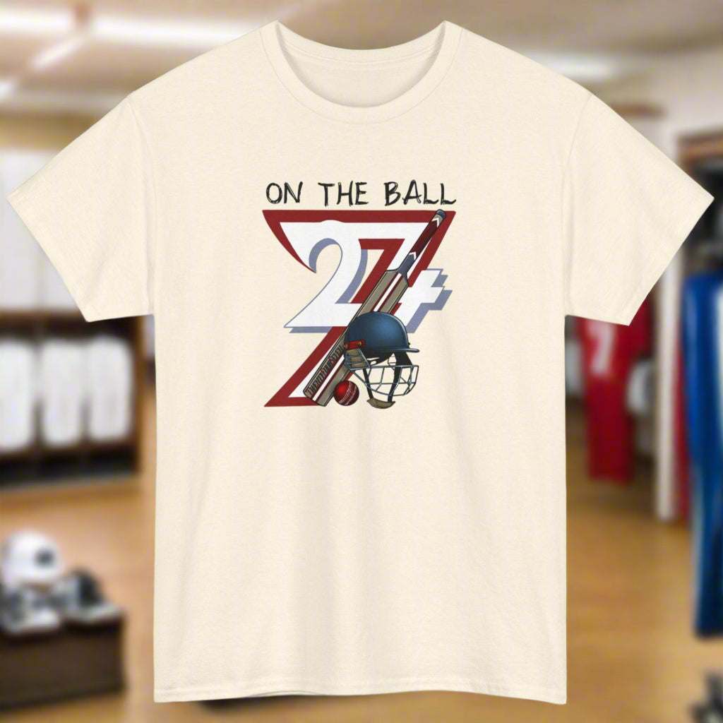 Cricket Sport T-shirt cricket tee cricket shirt 24/7 Unique Designs natural