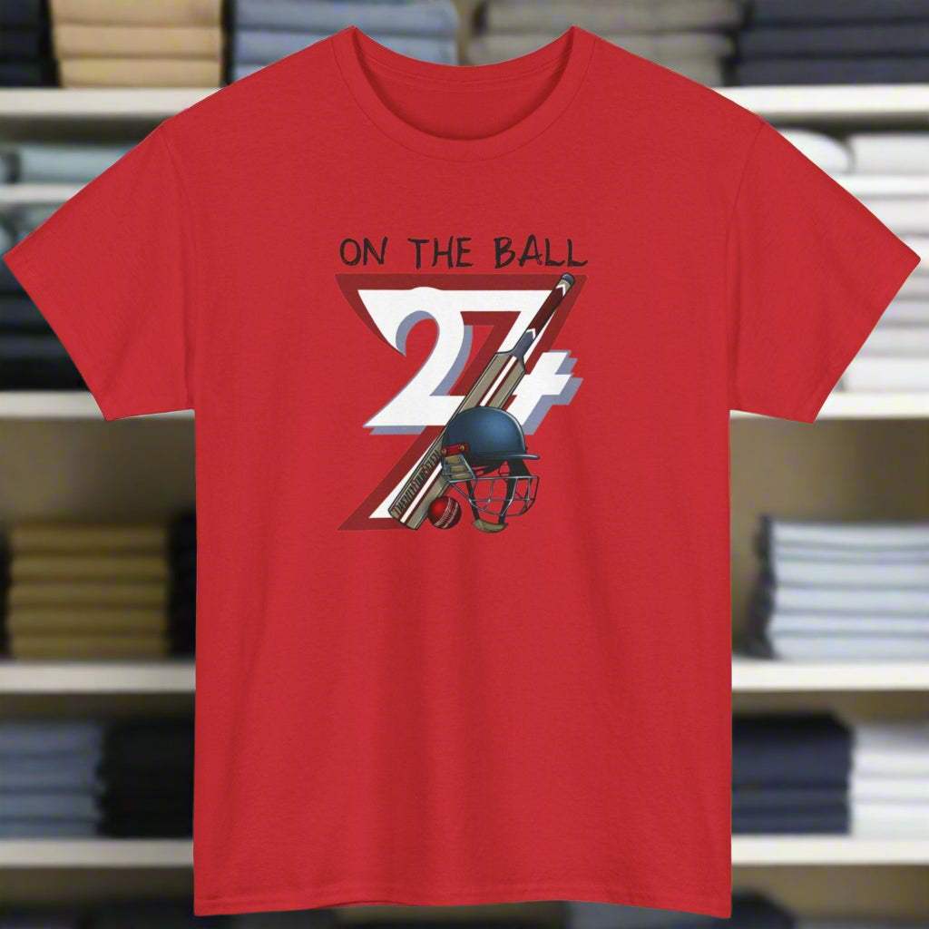 Cricket Sport T-shirt cricket tee cricket shirt 24/7 Unique Designs red