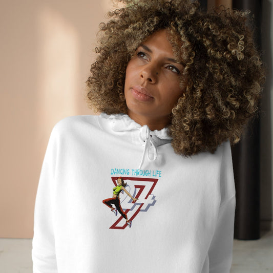 Crop Hoodie for women Street Dance top cool hoodie 24/7 Unique Designs white with person