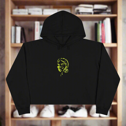 Crop Hoodie for women ladies top women top unique hoodie printed top black front