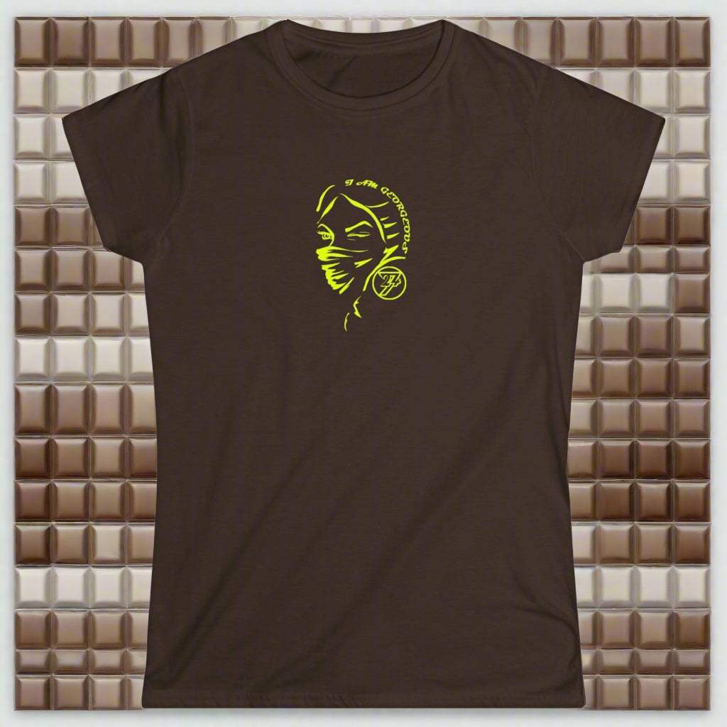 Custom Women T-Shirt Being Beautiful Women's Tee by 24/7 Unique Design dark chocolate