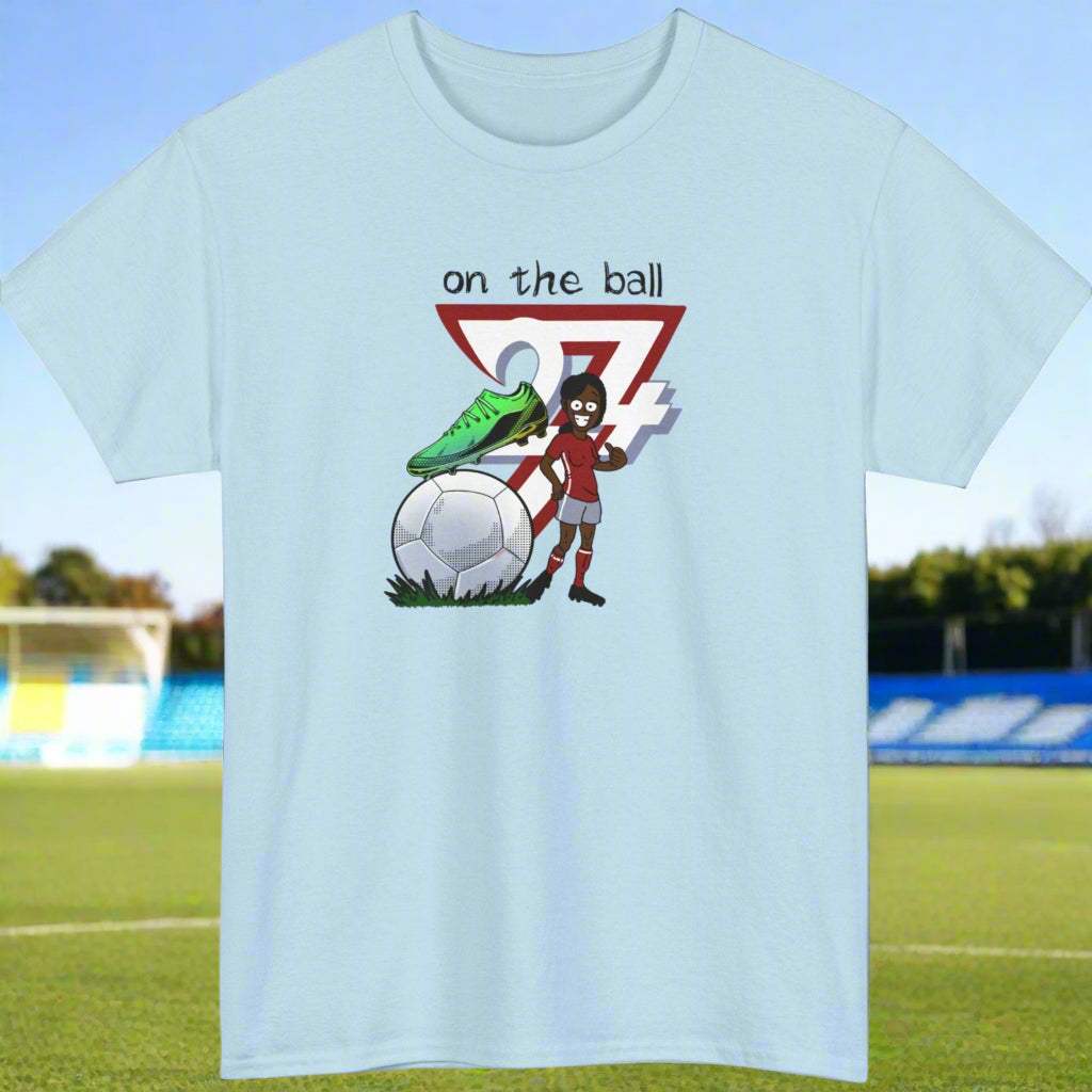 Design Football Sport Printed T-shirt football tee 24/7 Unique Designs light blue