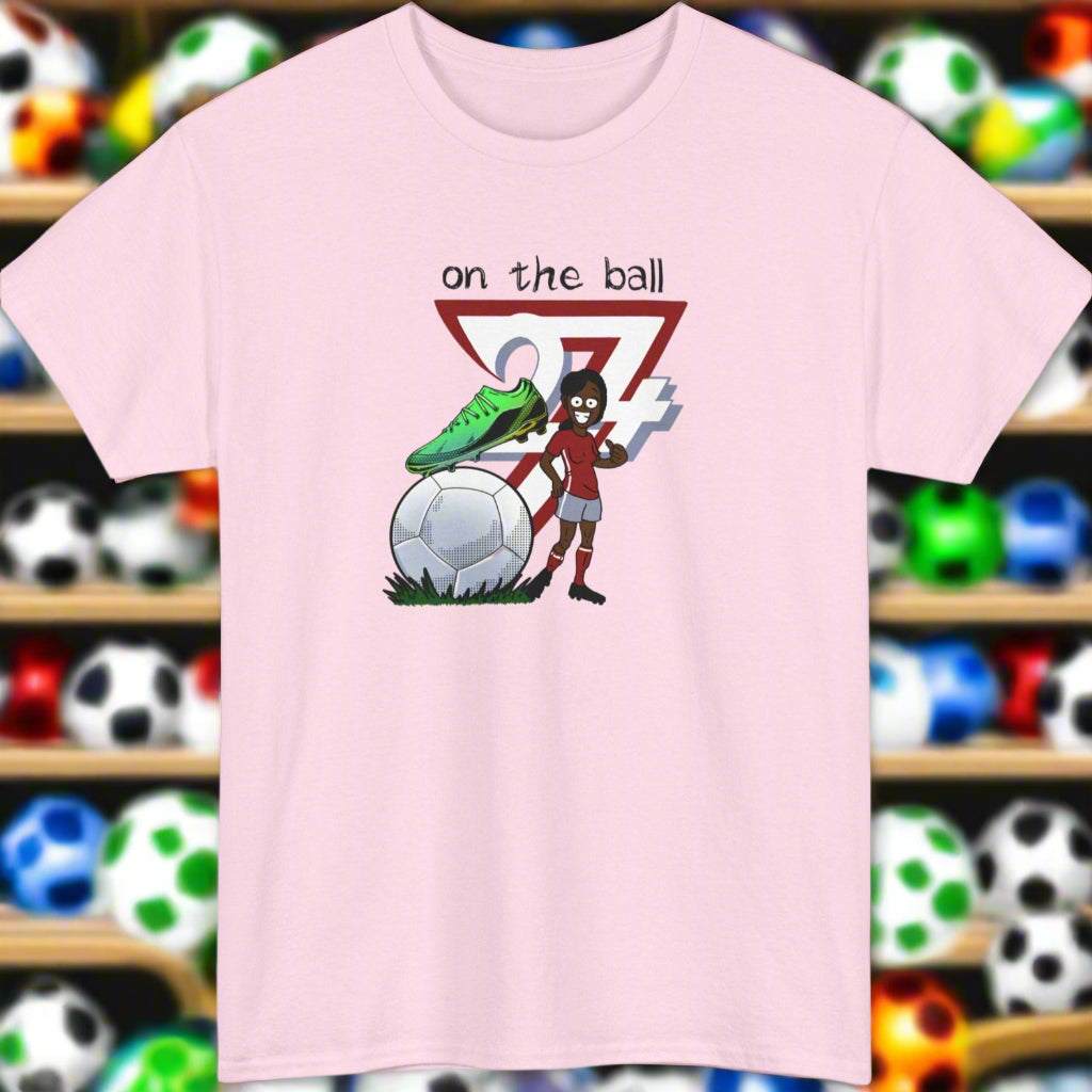 Design Football Sport Printed T-shirt football tee 24/7 Unique Designs light pink