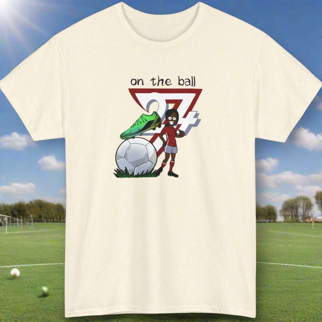 Design Football Sport Printed T-shirt football tee 24/7 Unique Designs natural