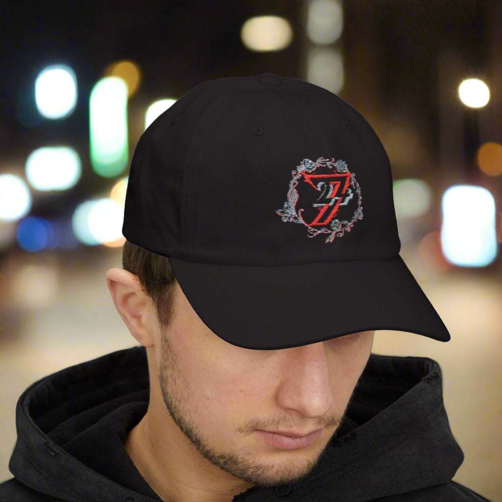 Embroidered Baseball Cap black front