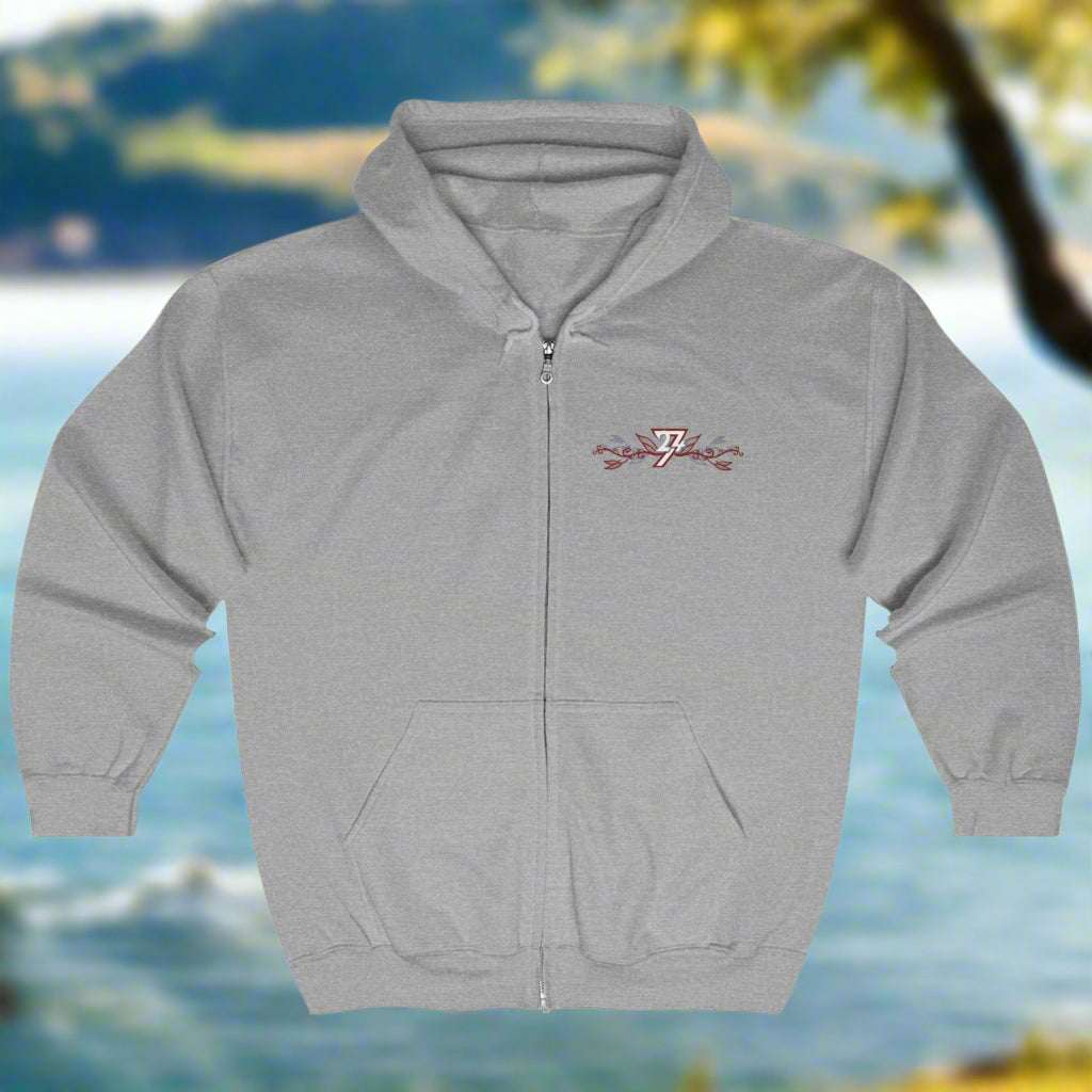 Floral hoodie for women flower design hoodie by 24/7 Unique Designs sport  grey