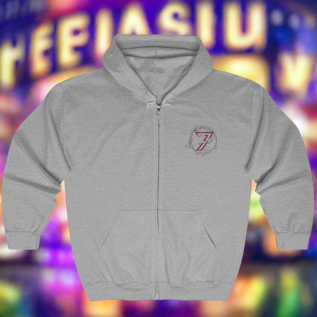Floral hoodie for women flower design hoodie by 24/7 Unique Designs sport grey front