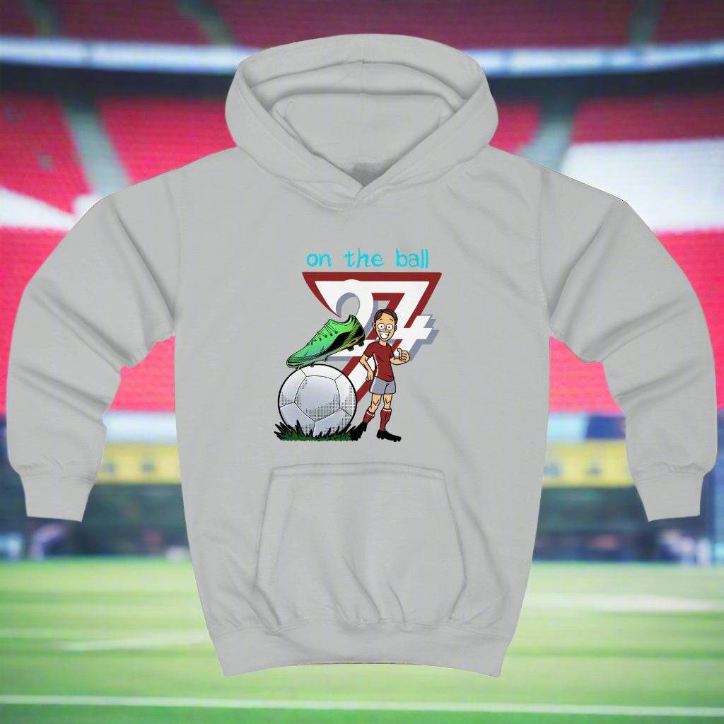 Football Kids Hoodie football jumper for kids by 24/7 Unique Designs light grey