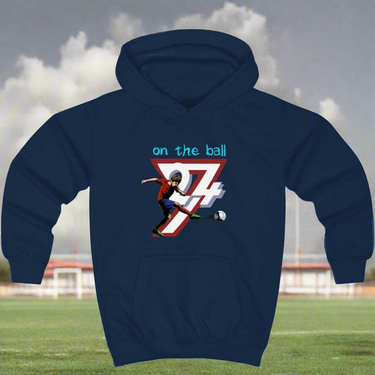 Football Player Hoodie for kids cartoon hoodie by 24/7 Unique Designs navy