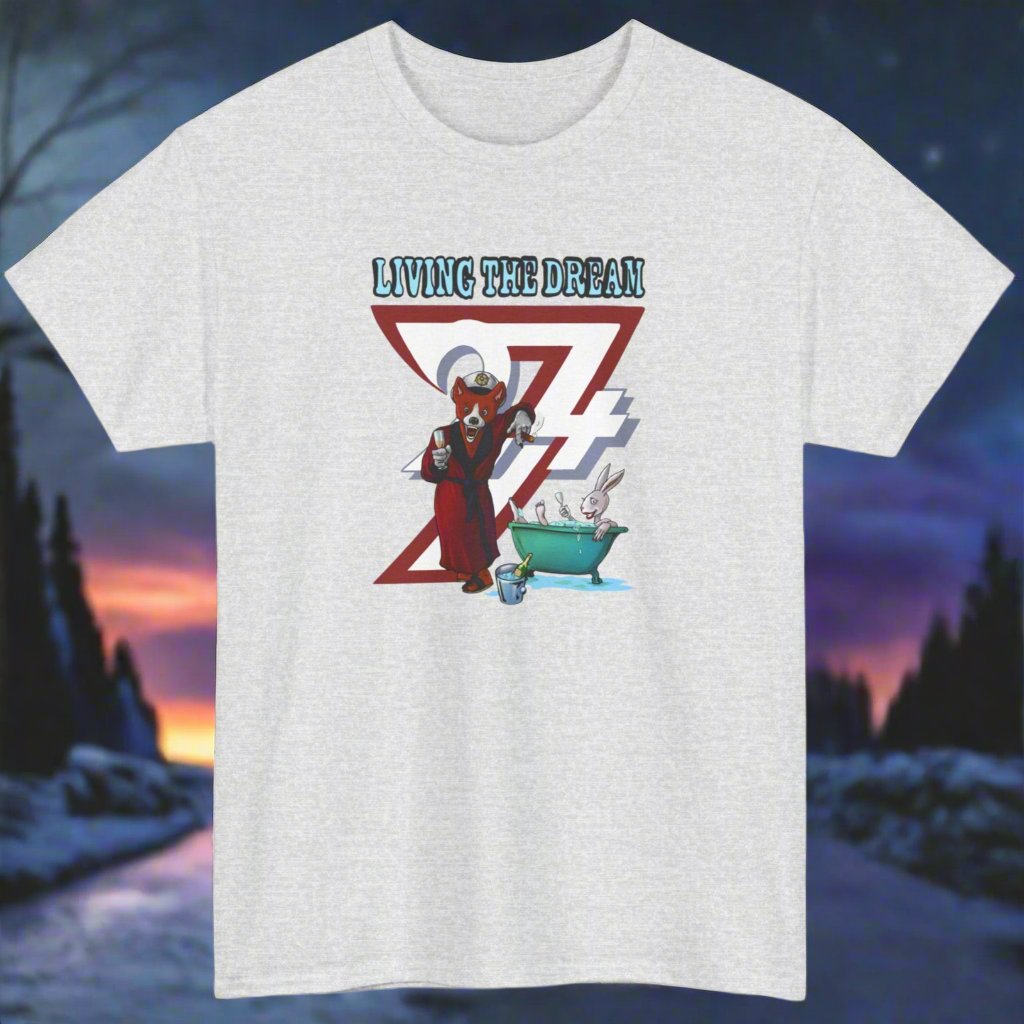 Fox T-shirt funny tee funny fox cartoon T-shirt by 24/7 Unique Designs Ash