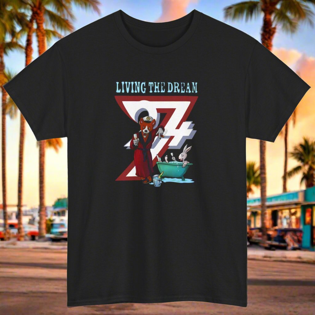Fox T-shirt funny tee funny fox cartoon T-shirt by 24/7 Unique Designs Black