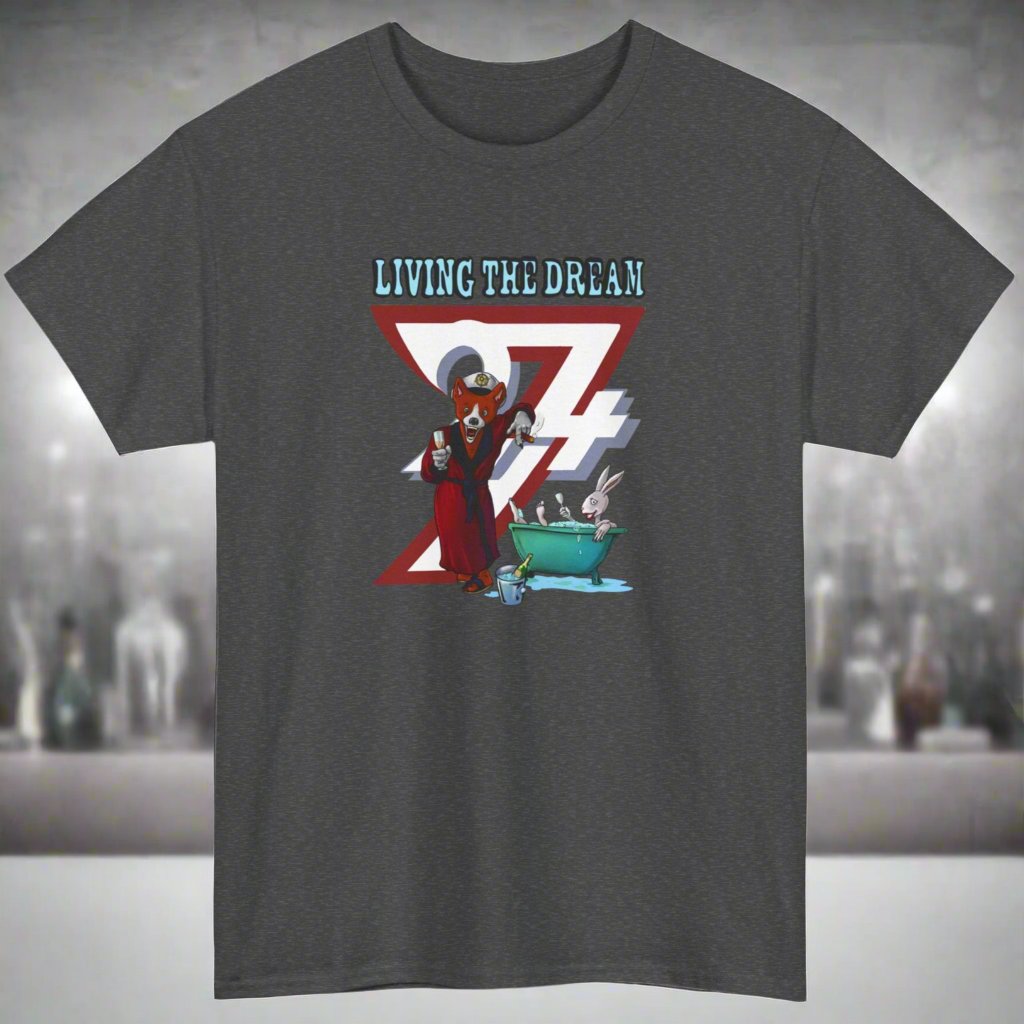 Fox T-shirt funny tee funny fox cartoon T-shirt by 24/7 Unique Designs Dark Heather