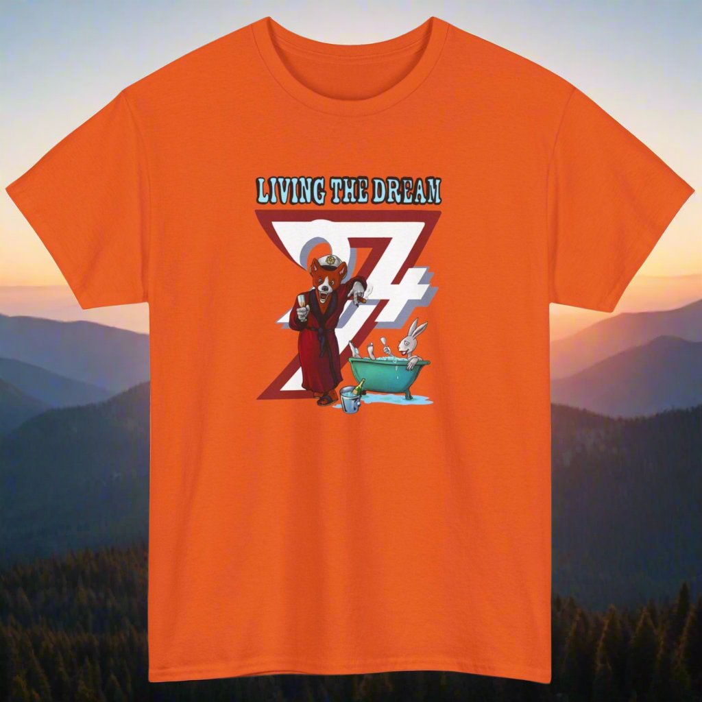 Fox T-shirt funny tee funny fox cartoon T-shirt by 24/7 Unique Designs Orange