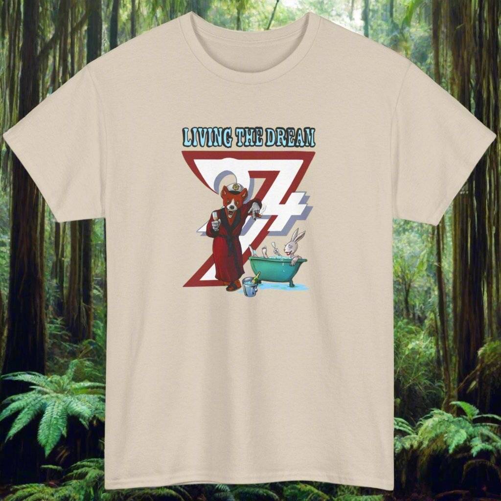 Fox T-shirt funny tee funny fox cartoon T-shirt by 24/7 Unique Designs Sand