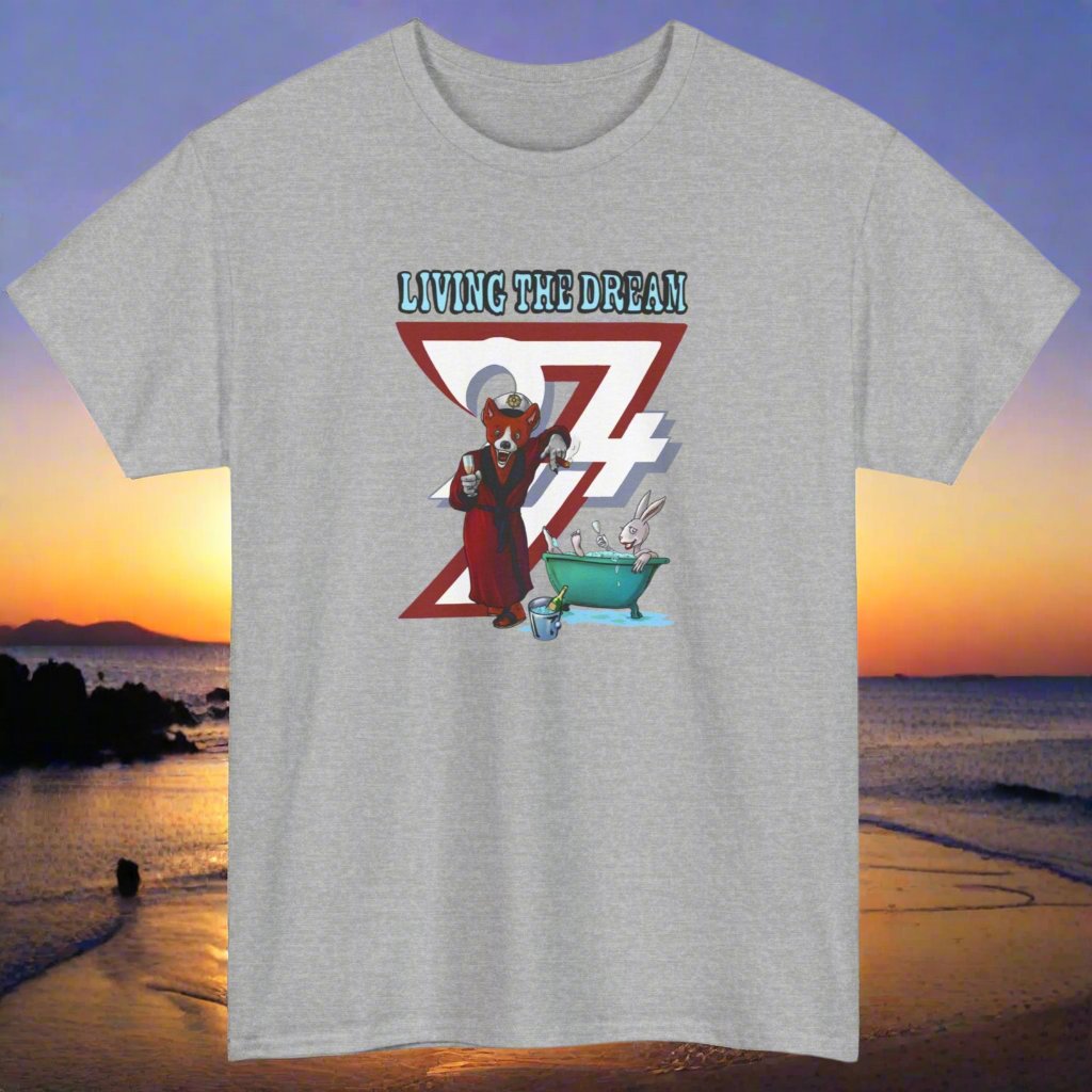 Fox T-shirt funny tee funny fox cartoon T-shirt by 24/7 Unique Designs Sports Grey