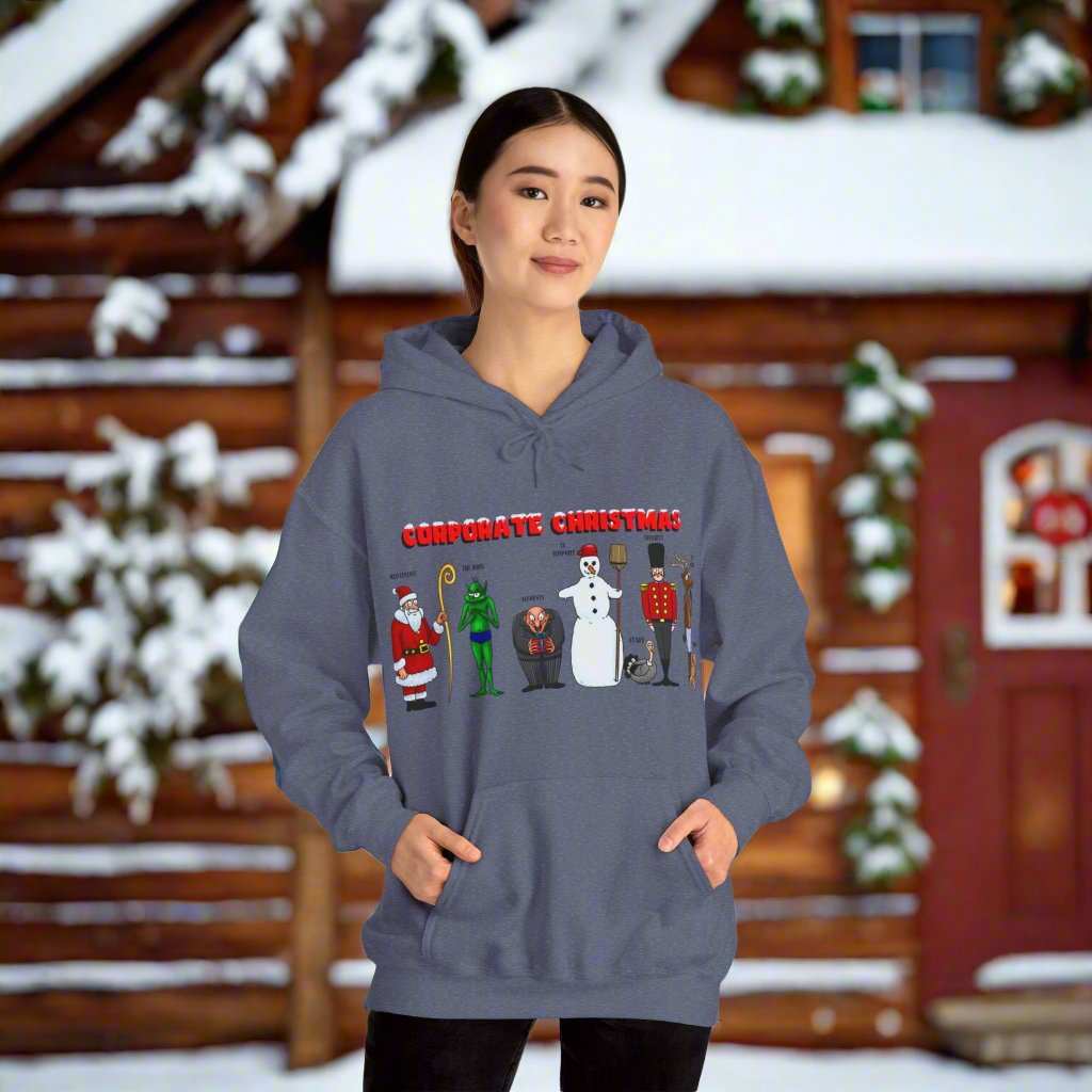 Funny Christmas Hoodie Christmas Characters Hoodie royal heather
