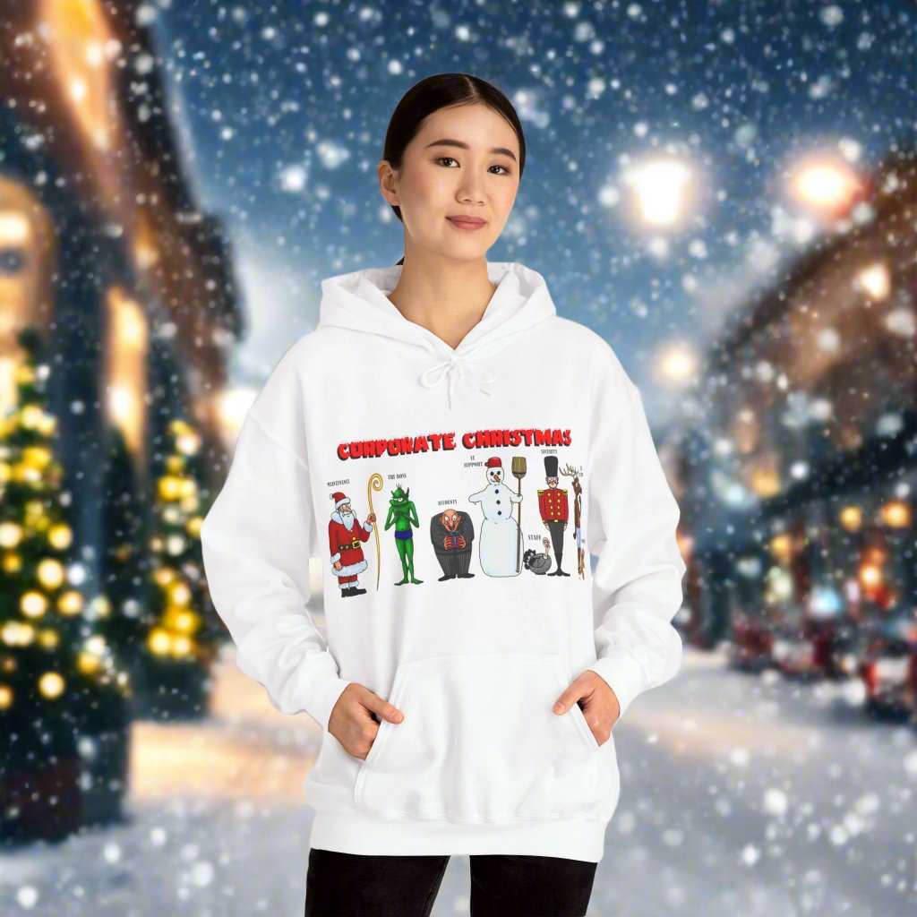 Funny Christmas Hoodie Christmas Characters Hoodie white