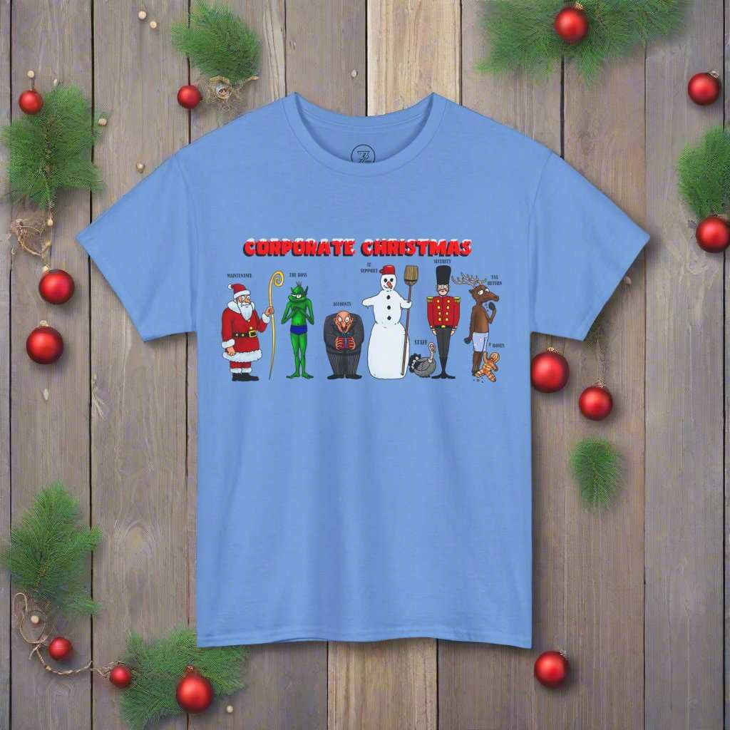 Funny Christmas T-shirt carolina blue