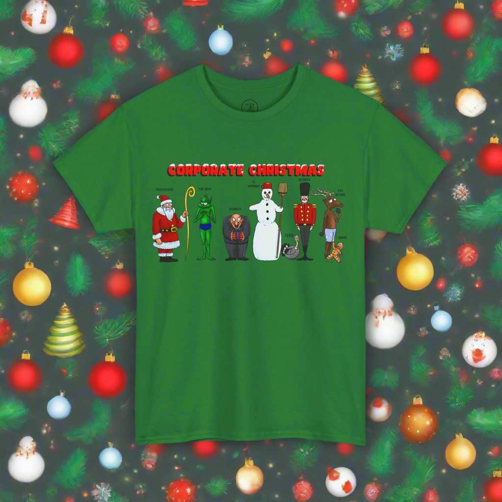 Funny Christmas T-shirt turf green