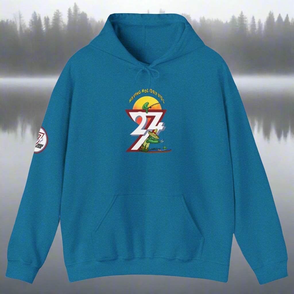 Funny Fishing Hoodie Summer Holiday Jumper Fishing Cactus On Hoodie antique sapphire