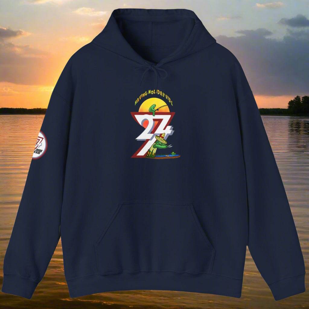 Funny Fishing Hoodie Summer Holiday Jumper Fishing Cactus On Hoodie navy blue