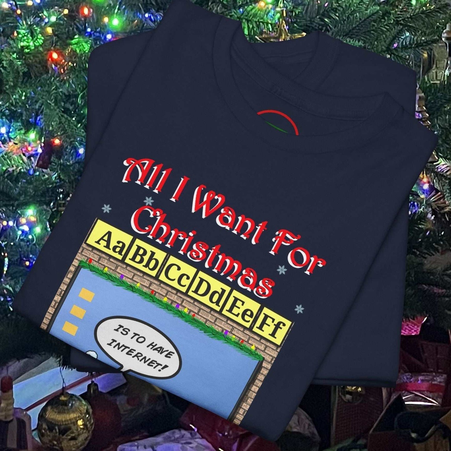 Funny Teacher Elf T-Shirt with colorful cartoon Christmas design and humorous text for holiday gift