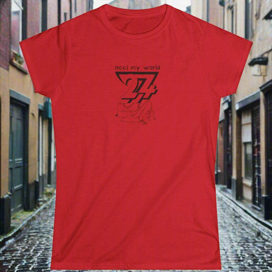 Funny Women T-shirt unique Women Tee cool top by 24/7 Unique Designs  red