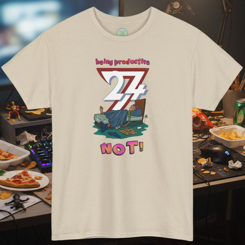 Funny tee for teenagers with vibrant lazy design, perfect birthday and Christmas gift, comfortable medium fabric, classic fit, tear-away label.