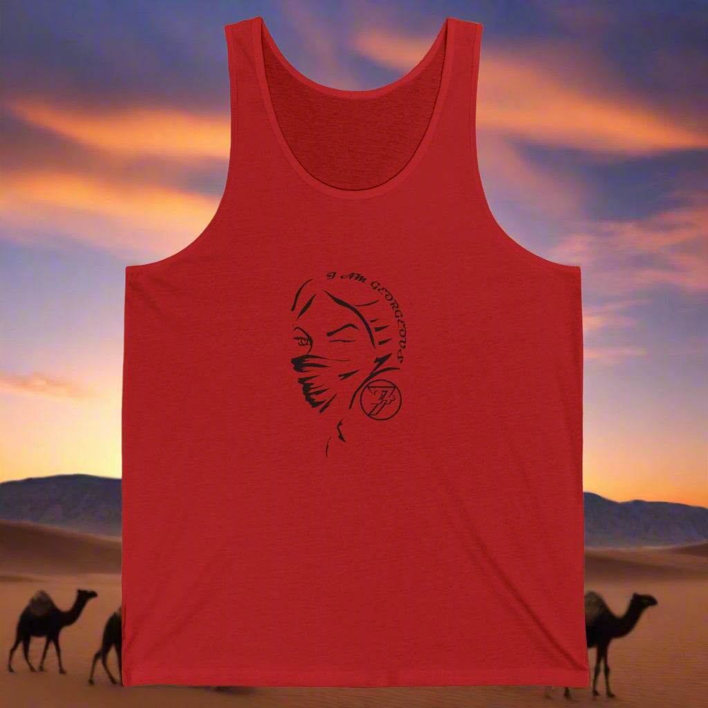Gorgeous woman tank top red