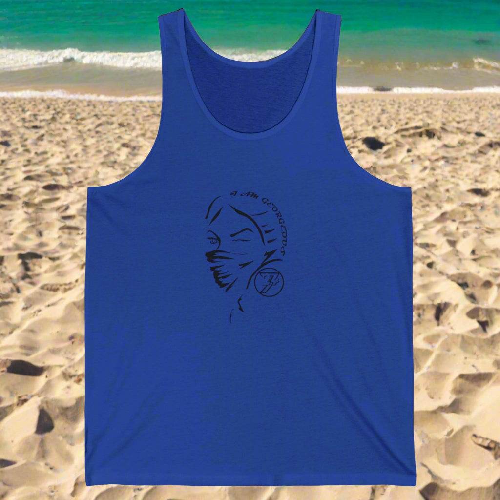 Gorgeous woman tank top royal blue