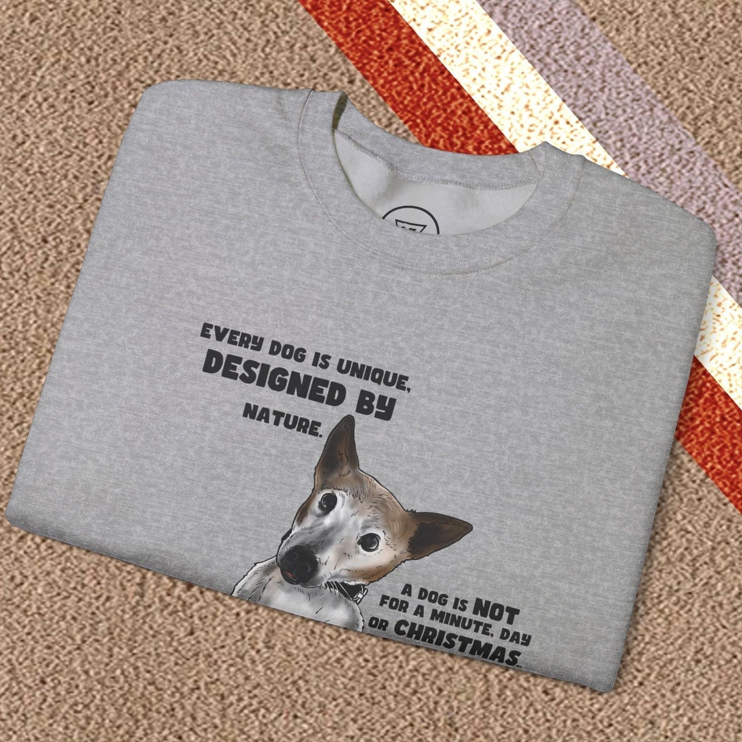 Gray dog lover sweatshirt with Jack Russel design and quote, cozy cotton-polyester blend jumper for animal lovers