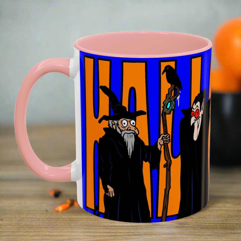 Halloween Coffee Mug, spooky design, available in 11oz and 15oz sizes, perfect for gifts or Halloween celebrations.