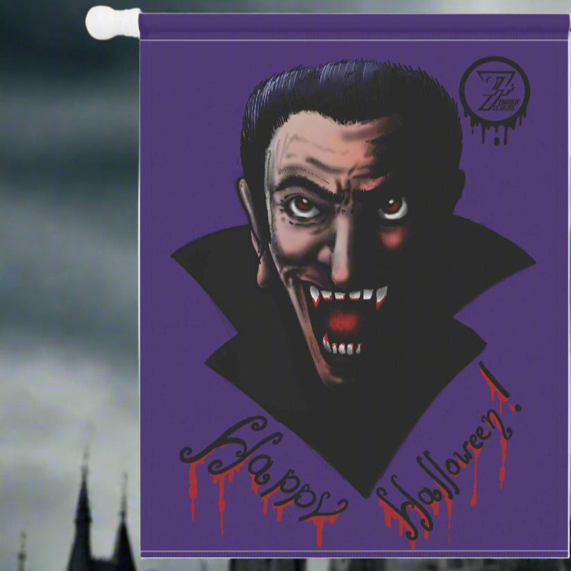 Halloween Vampire Decoration Scary Vampire Garden & House Banner back