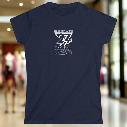 High Heels Design Women's T-shirt stylish tee by 24/7 Unique Designs navy