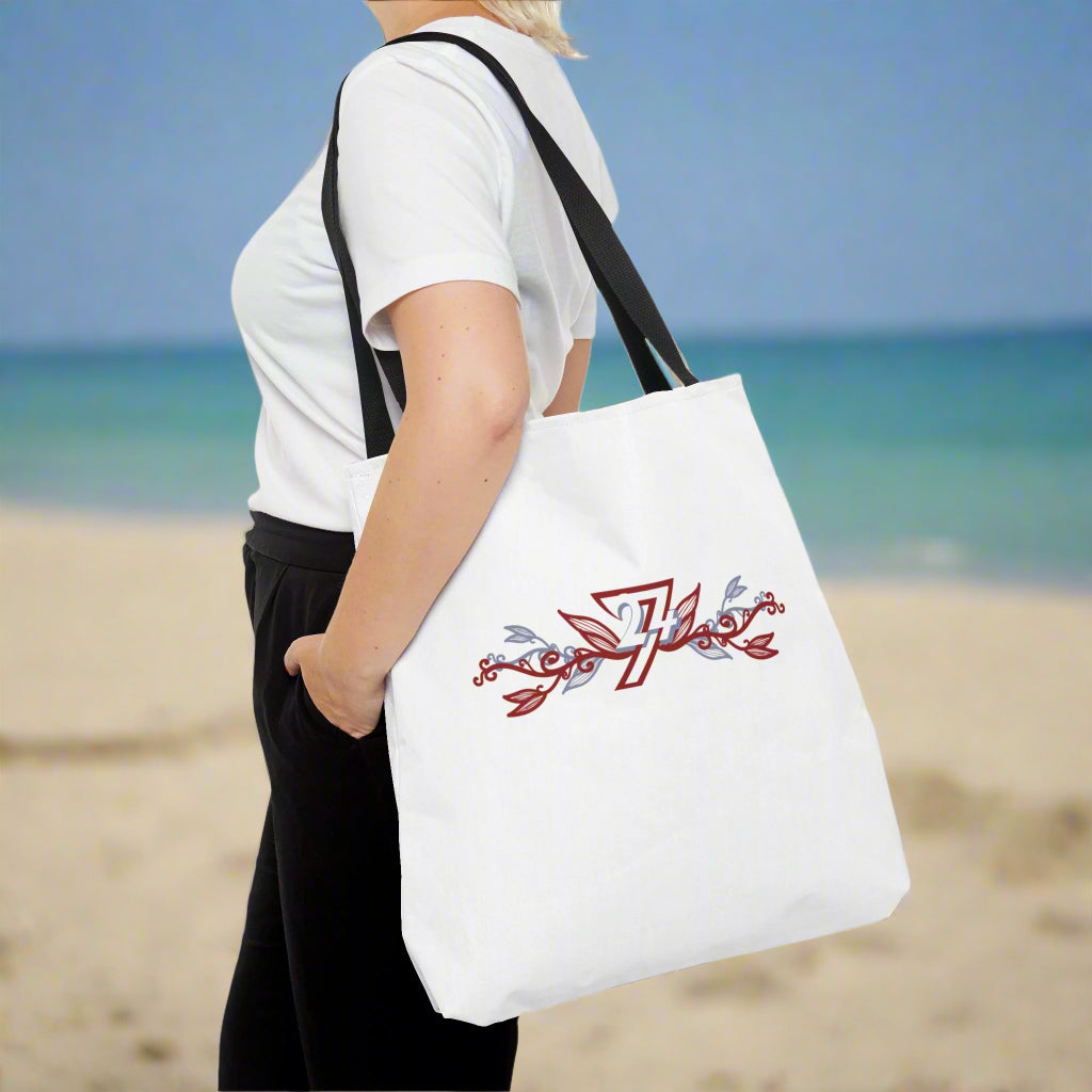 Large tote bag with flower design