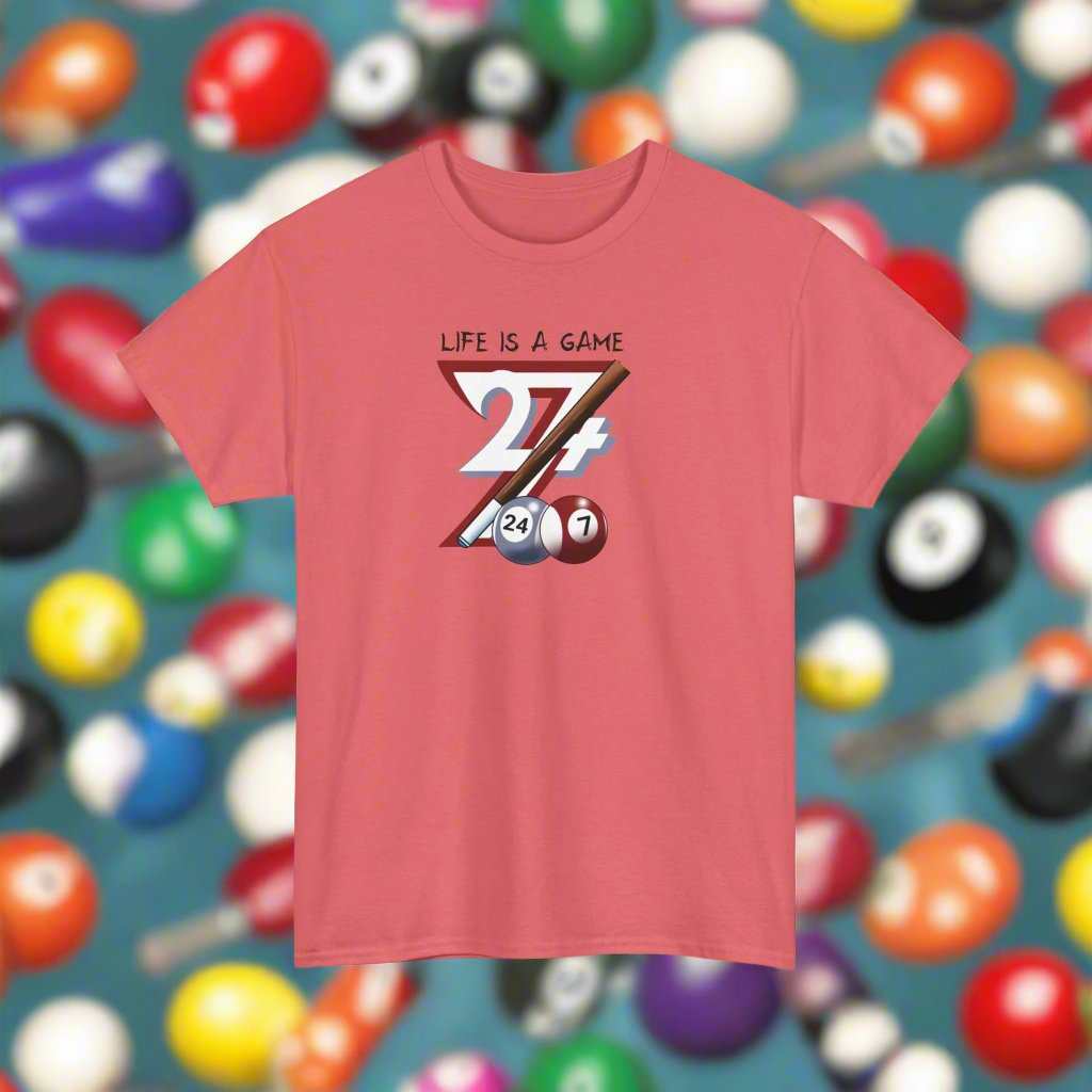 Pool T-shirt sport tee pool design on tee billiard t-shirt printed tee coral silk