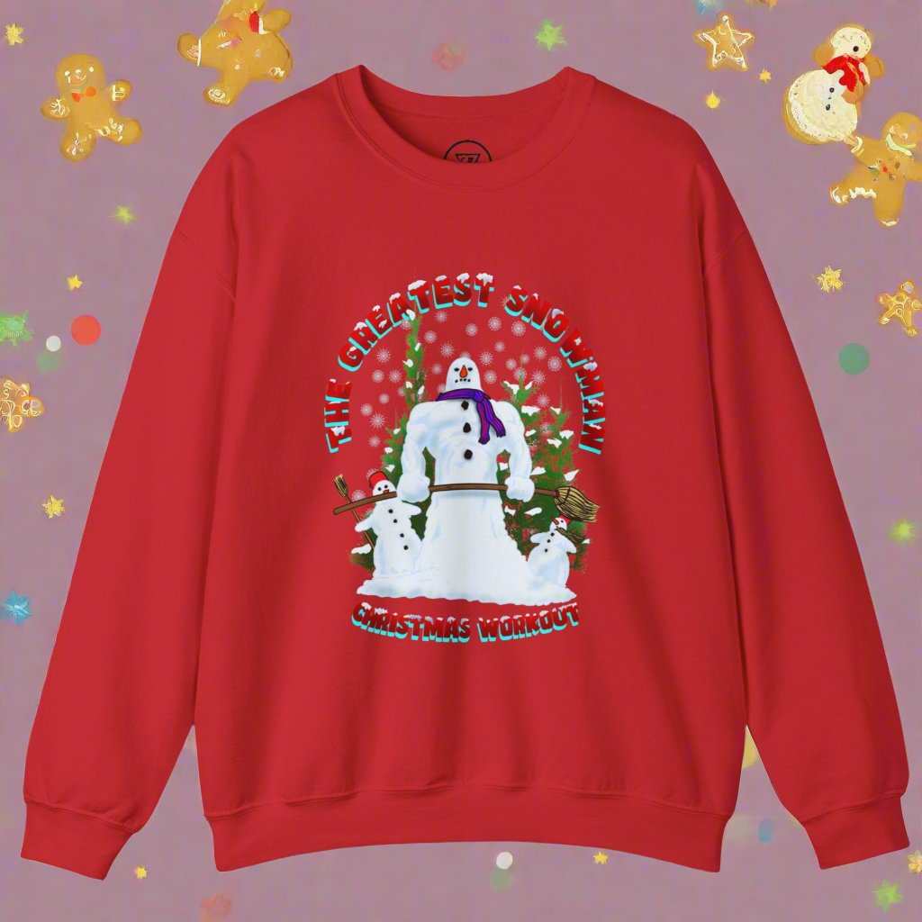 Snowman Sweatshirt Christmas Jumper red