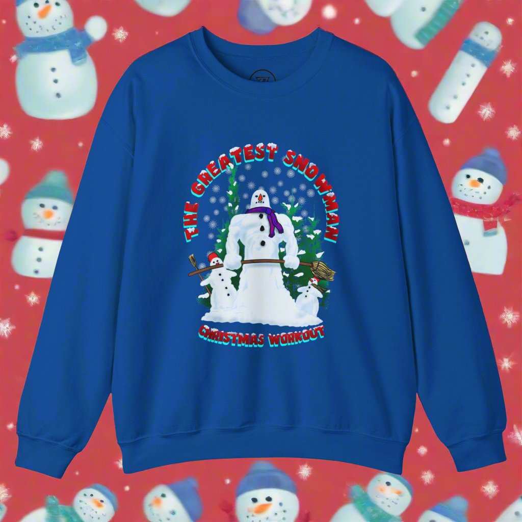 Snowman Sweatshirt Christmas Jumper royal blue