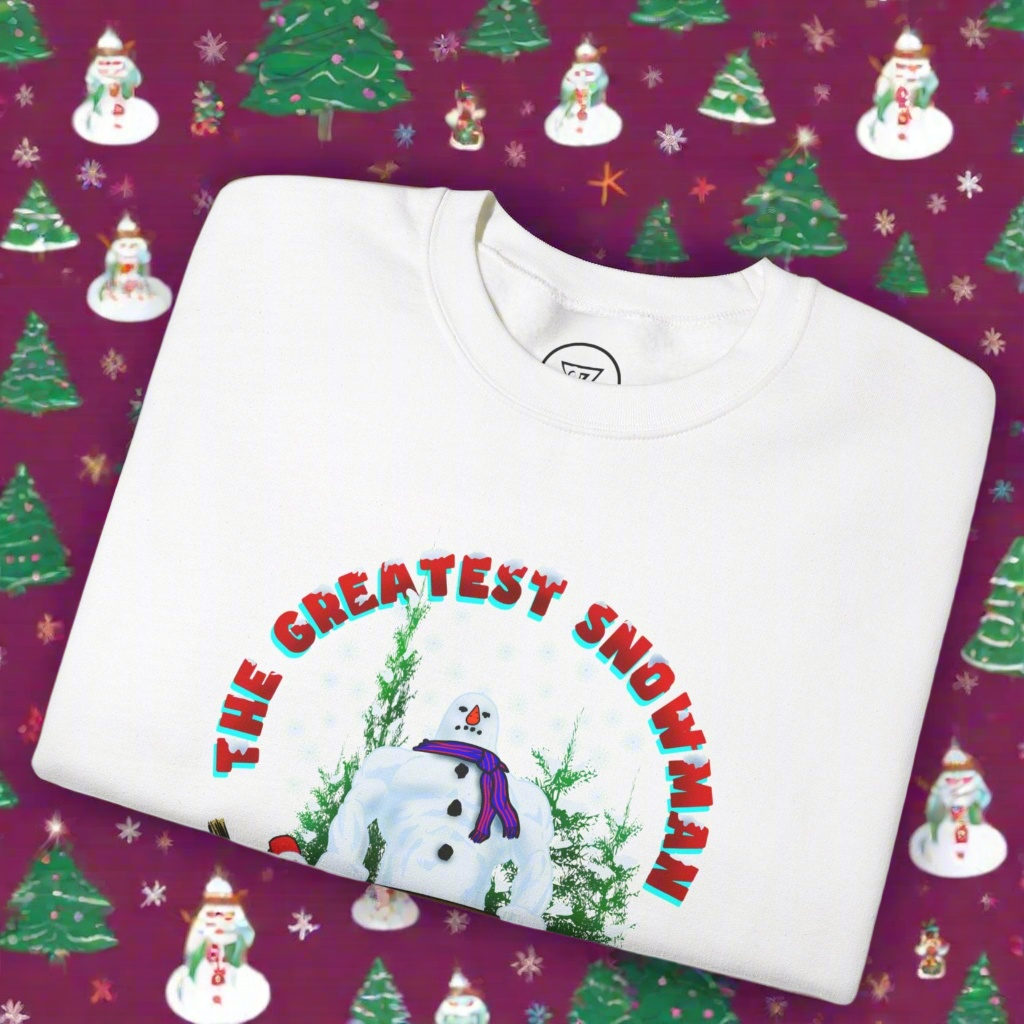 Snowman Sweatshirt Christmas Jumper white folded