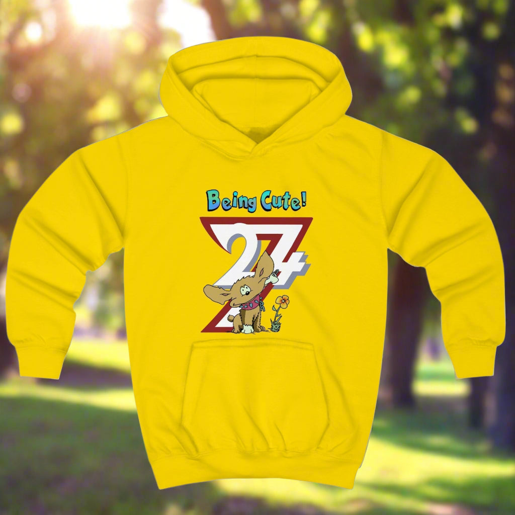 Unique Design Kids Hoodie Cute Dog on chest