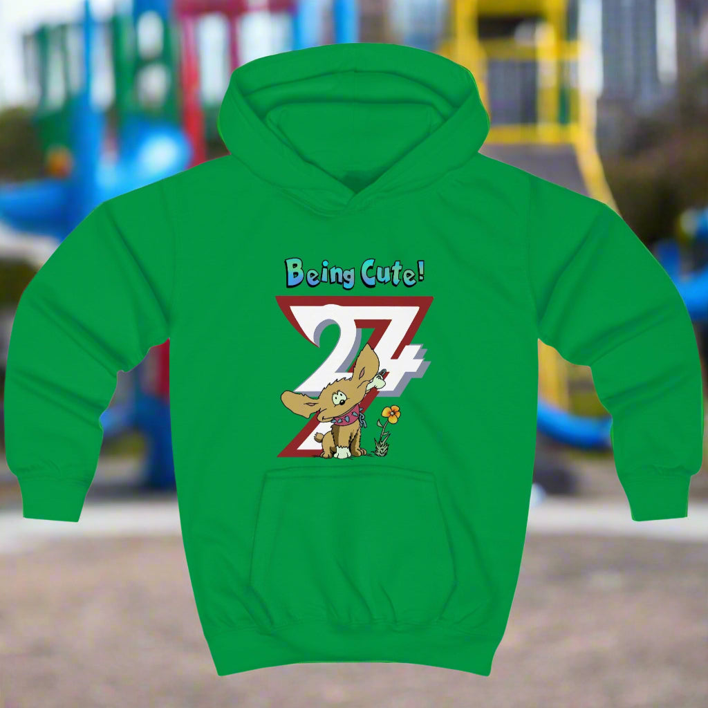 Unique Design Kids Hoodie Cute Doggy kelly green