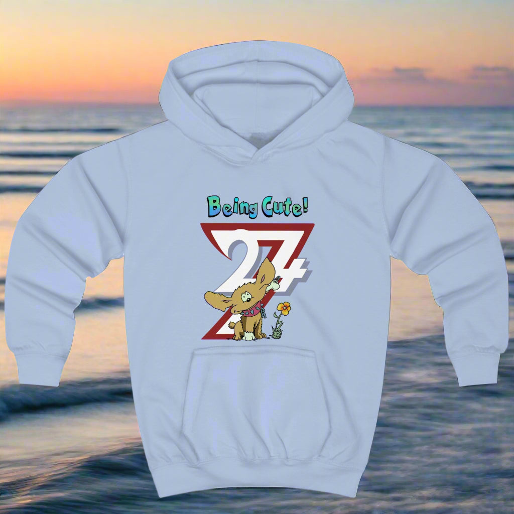 Unique Design Kids Hoodie Cute Doggy light blue