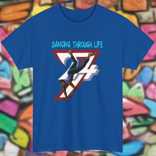 Unique Design Street Dance Guy Sport Printed T-shirt royal