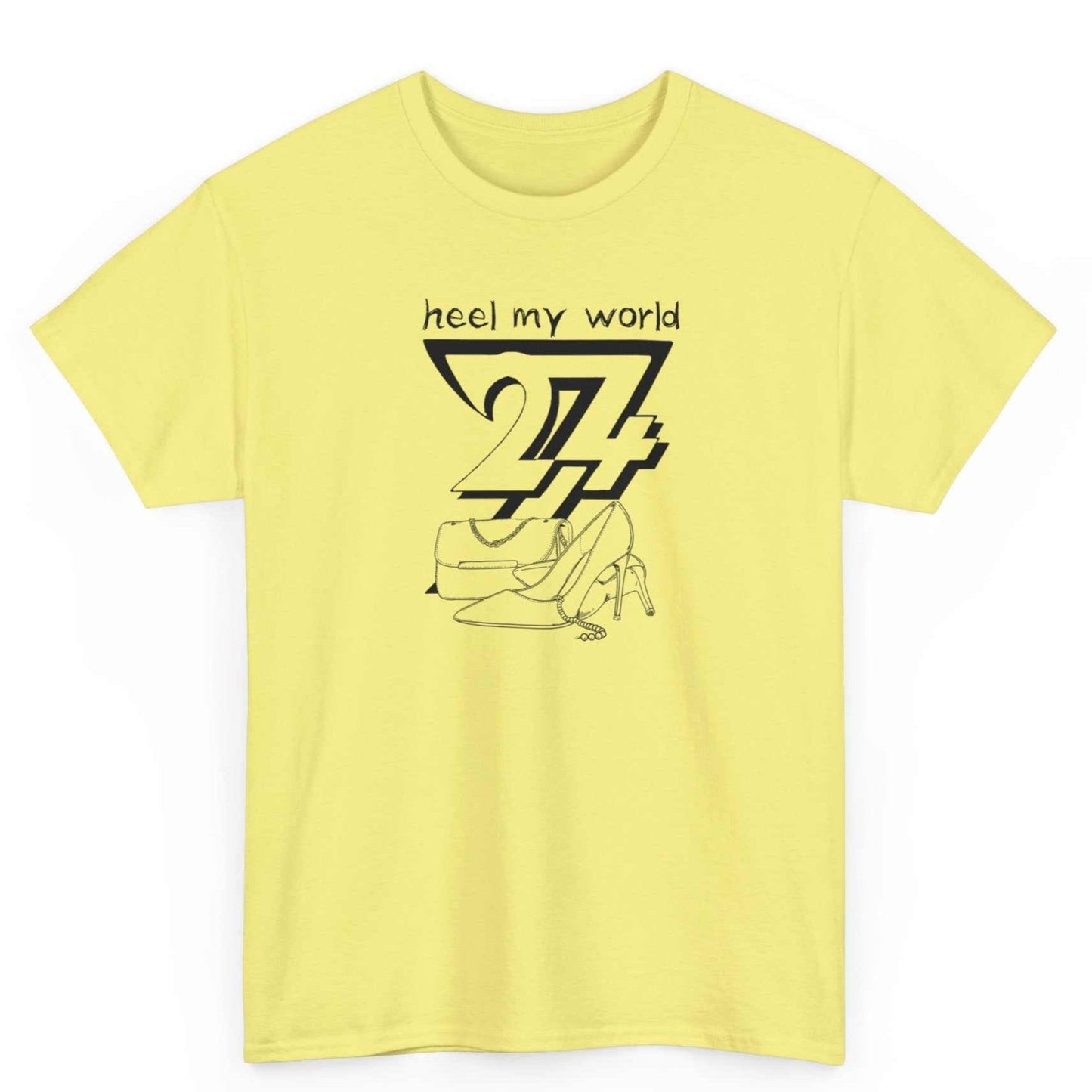 Unique Design T-shirt Heel My World printed T-shirt corn silk