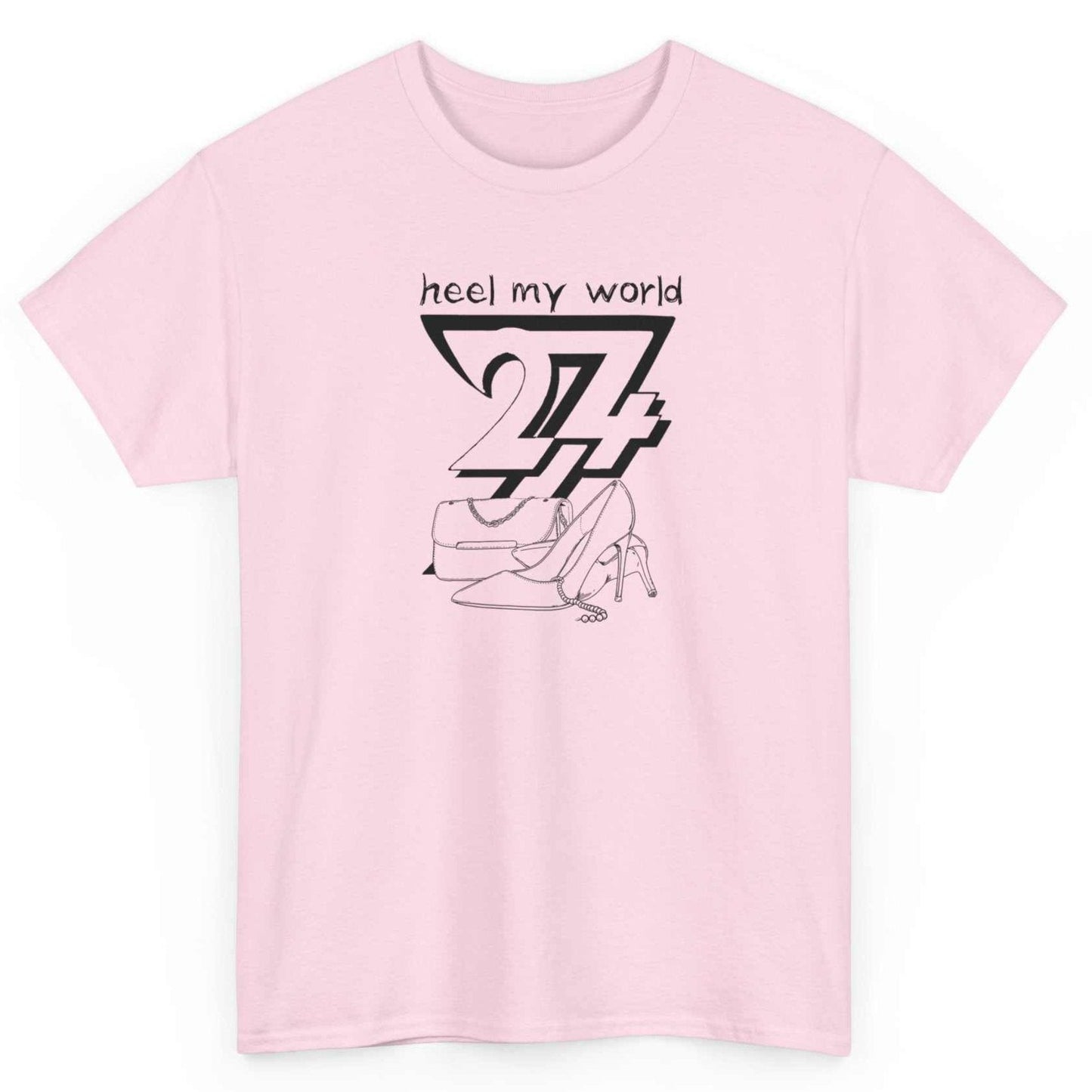 Unique Design T-shirt Heel My World printed T-shirt light pink