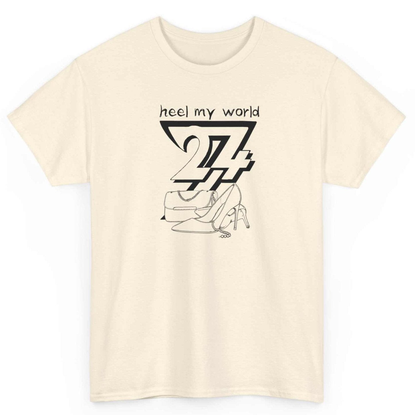 Unique Design T-shirt Heel My World printed T-shirt natural