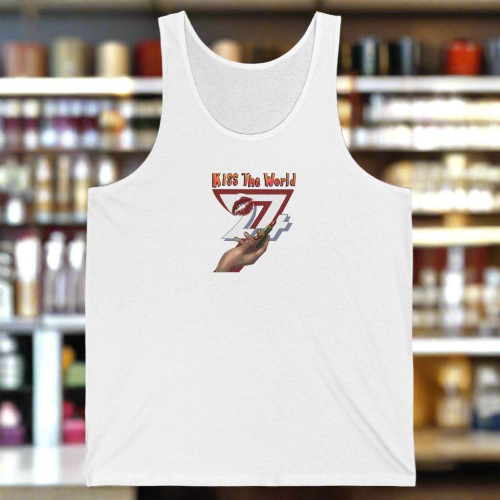 Unique design top for women Jersey Tank white