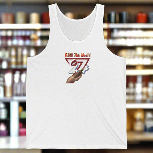 Unique design top for women Jersey Tank white