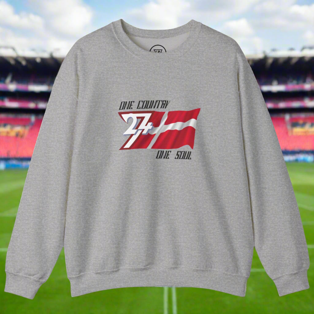 Unique sweatshirt with Denmark flag printed on chest