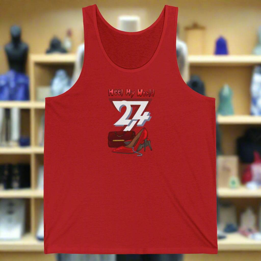 Unique tops for women jersey tank red